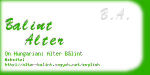 balint alter business card